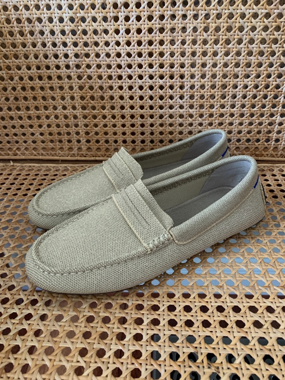 Rothy's The Daily Driver Loafer Sparkly Sand Gold 8 New Without Box